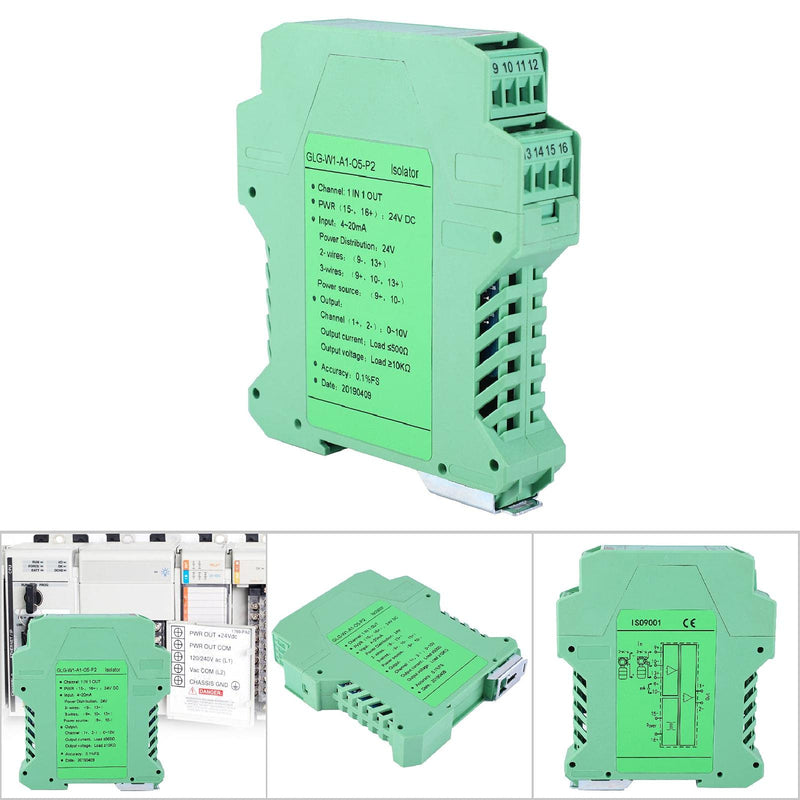 4-20 MA Analog Signal Splitter 1 Input 1 Output 4-20mA to 0-10V Signal Isolator DC 24V Power Signal Isolator Transmitter 4-20 MA PLC Detection Signal Conditioner One in One 4-20mA to 0-10V