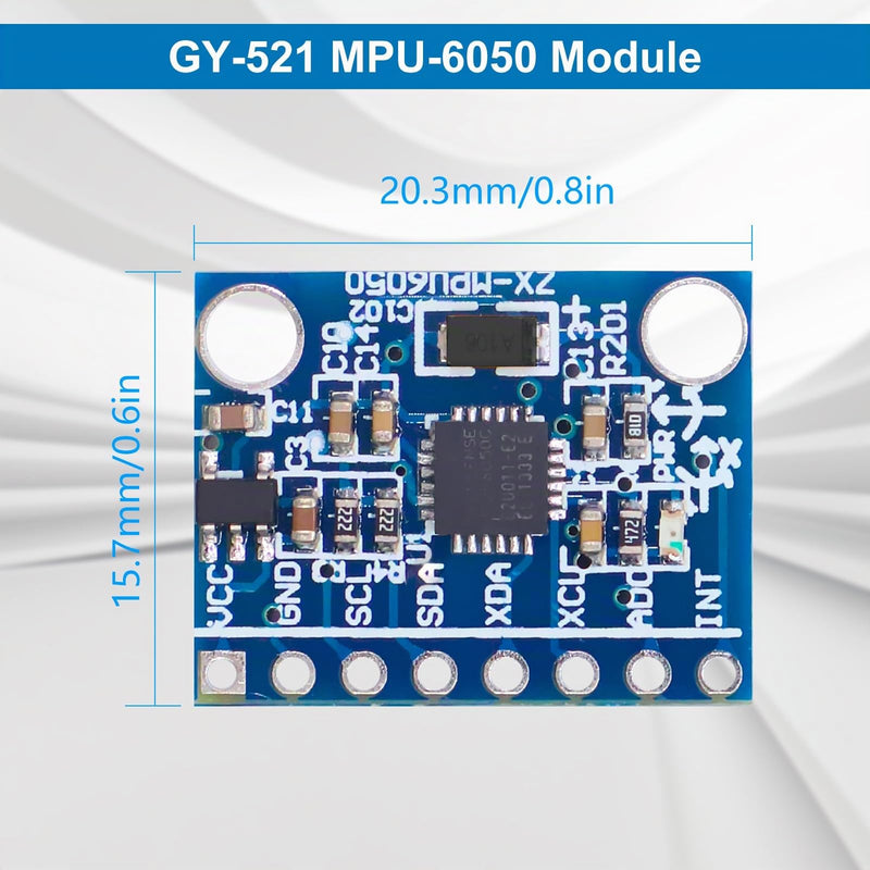 GY-521 MPU6050 Module AYWHP 3 Pieces 3 Axis Gyroscope and 3 Axis Accelerometer 6DOF Sensor Module 16 Bit AD Converter Data Output IIC I2C for Arduino