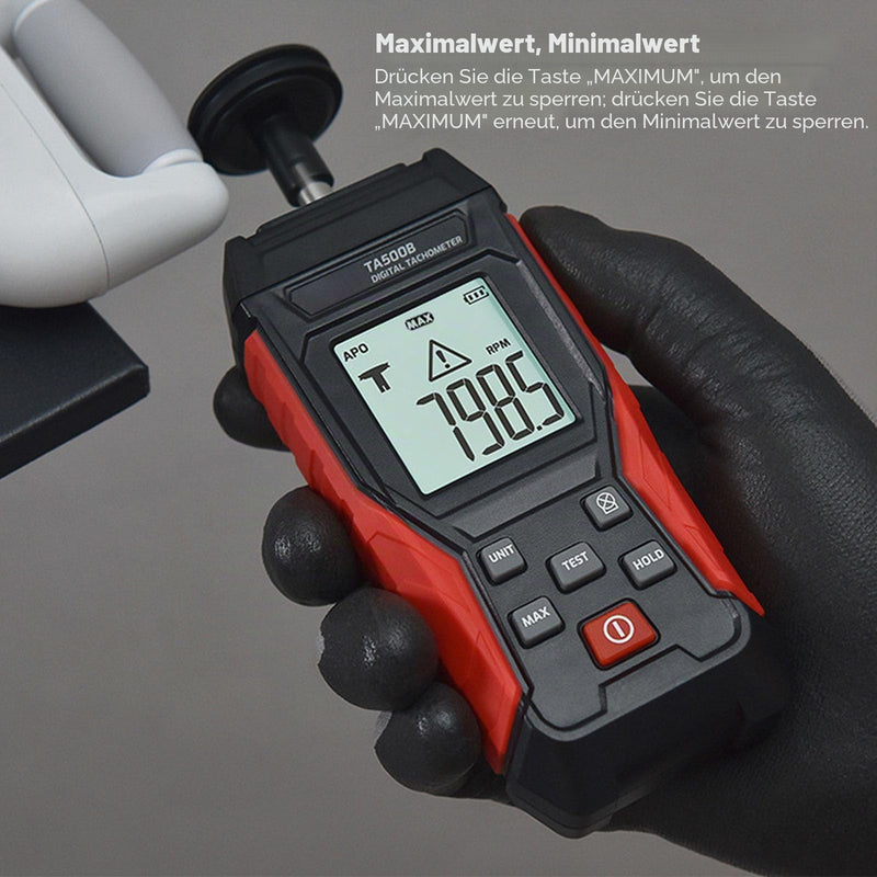 Portable Digital Tachometer 3-100,000RPM Non-Contact Measuring Valve Lockable Tachometer