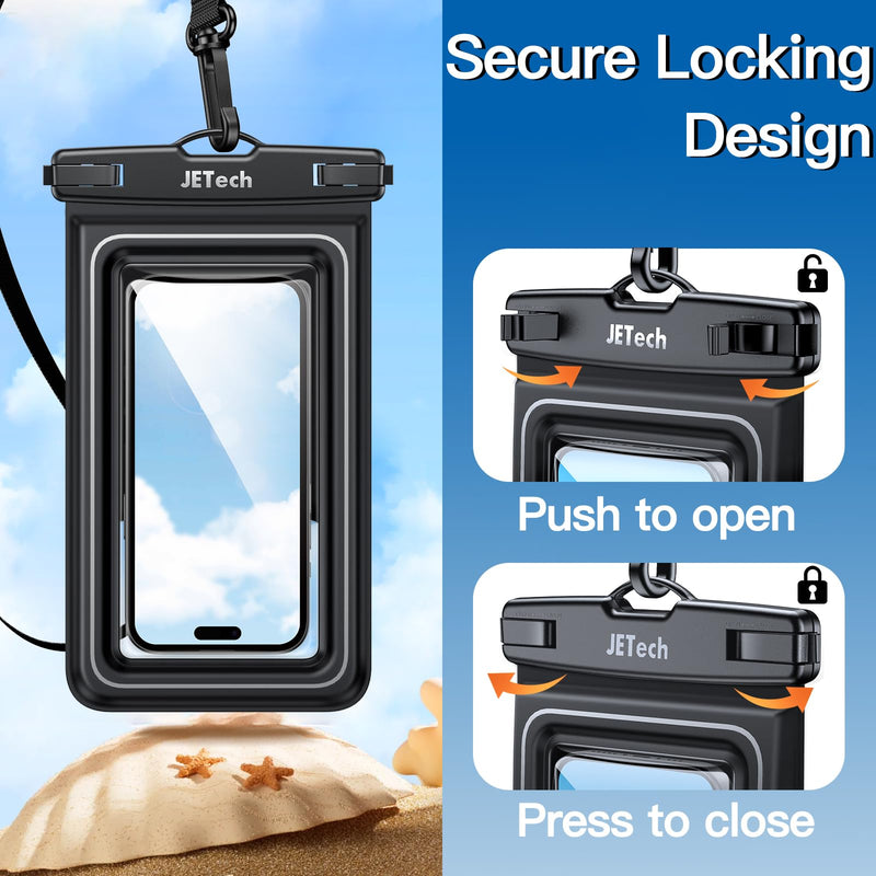 JETech Floating Waterproof Phone Pouch, Water Proof Case for iPhone 15 14 13 12 Pro Max Plus, Samsung Galaxy S24 S23 S22 Ultra and Others up to 7 Inch, IPX8 Dry Bag with Lanyard, 2 Pack
