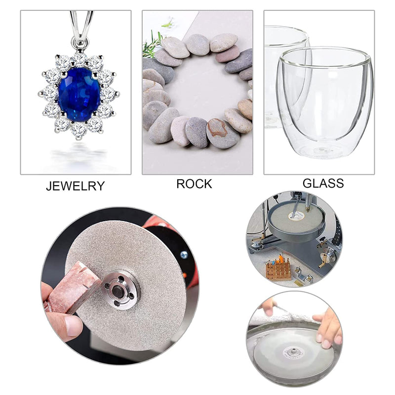 DZQ Diamond Flat Lap Wheel Disc Arbor Hole 6" x 1/2" Abrasive Lap 1000 1200 1500 2000 2500 3000 Grit for Cutting or Sanding Stone and Glass 6PCS-grit 1000 1200 1500 2000 2500 3000