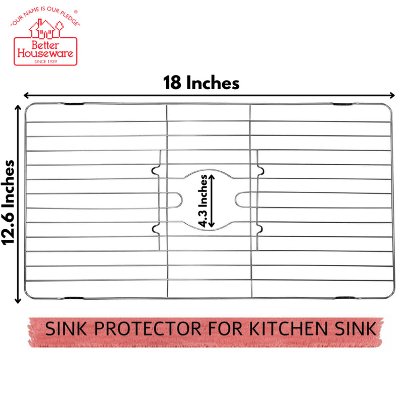 Better Houseware Stainless Steel Sink Protector Sink Mat Stainless Steel Sink Rack for Bottom of Sink Protectors for Kitchen Sinks 18 x 12 x 1 18 x 12.6 x 1