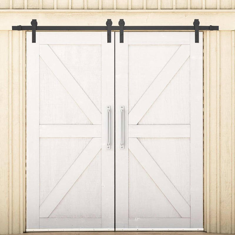 Barn Door Handles 6 Pack Silver Door Handles Sliding Cabinet Pulls 8.8" Hole Center Screen Cabinet Hardware Zinc Alloy Pulls 8.8 in hole center