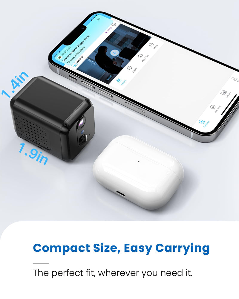 Spy Camera Hidden Camera, 2K HD Wi-Fi Wireless Mini Camera,Phone APP, AI Motion Detection, Auto-Night Vision,120-Day Standby Battery Life, Cloud &SD Storage,Small Camera Nanny Cam
