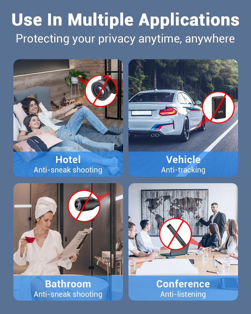 Hidden Camera Detectors,2025 New Camera Finder, Bug Detector, 5 Levels Sensitivity,4 Professional Modes for Bathroom,Office,Car,Hotel,Airbnb