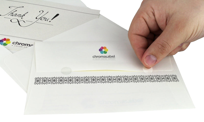 ChromaLabel 0.50 inch Round Label Clear Transparent Dot Stickers, 1000 Labels per Roll, Non-Perforated 1/2" Diameter 1000/Roll