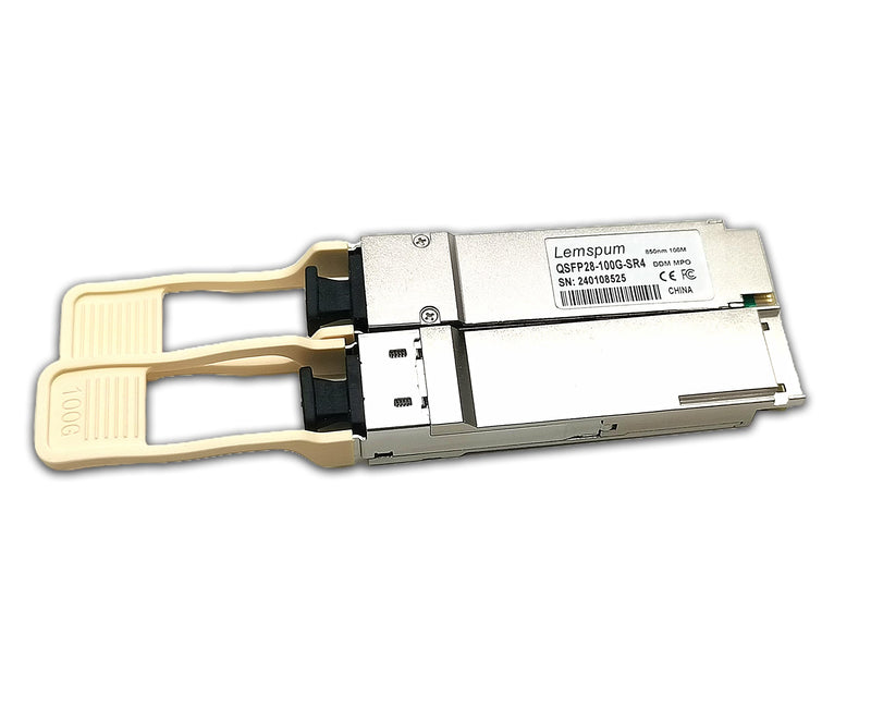 1pc 100G SR QSFP28 Multimode Module 100GBASE-SR4 850nm 100m DOM MPO-12/UPC MMF Optical Transceiver Support 4 x 25G-SR Compatible with Juniper JNP-QSFP-100G-SR4, Arista/Brocade/Dell SFP-100G-SR4 ect. 100GBase-SR4| 100m 1-Pack