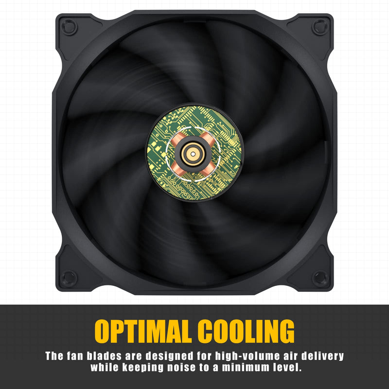 upHere 3-PIN 120mm PC case fan extremely quiet 3 pack black/12BK3-3 12BK3-3-3 pieces 12BK3 black