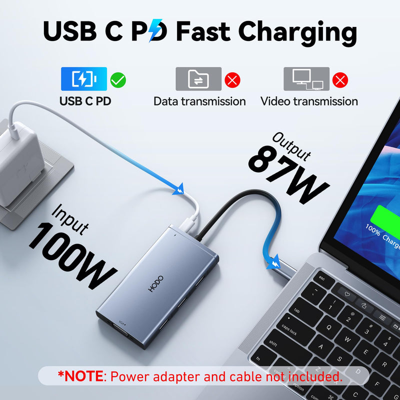 USB C Docking Station Dual Monitor Adapter for Dell HP, Laptop Docking Station 3 Monitors Quadruple Display USB C Hub Dongle to 4K HDMI+DP+VGA,3 USB2.0,100W PD, 8 in 1 USB C Dock for Lenovo,Surface