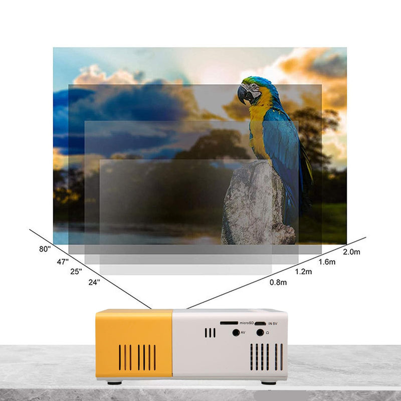 Portable HD 1080P Mini Projector for Movies and Gaming, Compact and Lightweight, USB and Connectivity, Ideal for Travel, Camping, and Home Entertainment US Plug