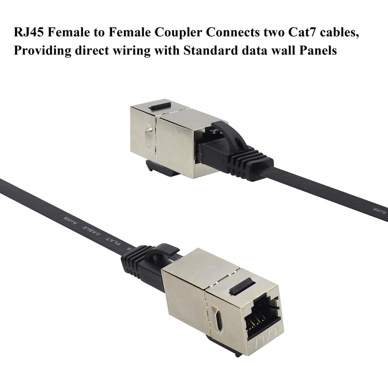 CAT7 Ethernet Panel Coupler RJ45 Keystone Female Coupler Shielded High-Speed Ethernet Wiring Board Connection,for Computers,Monitor Compatible with CAT7/Cat6/Cat5 Plug-in Cables.(10Pack/CAT7) 10