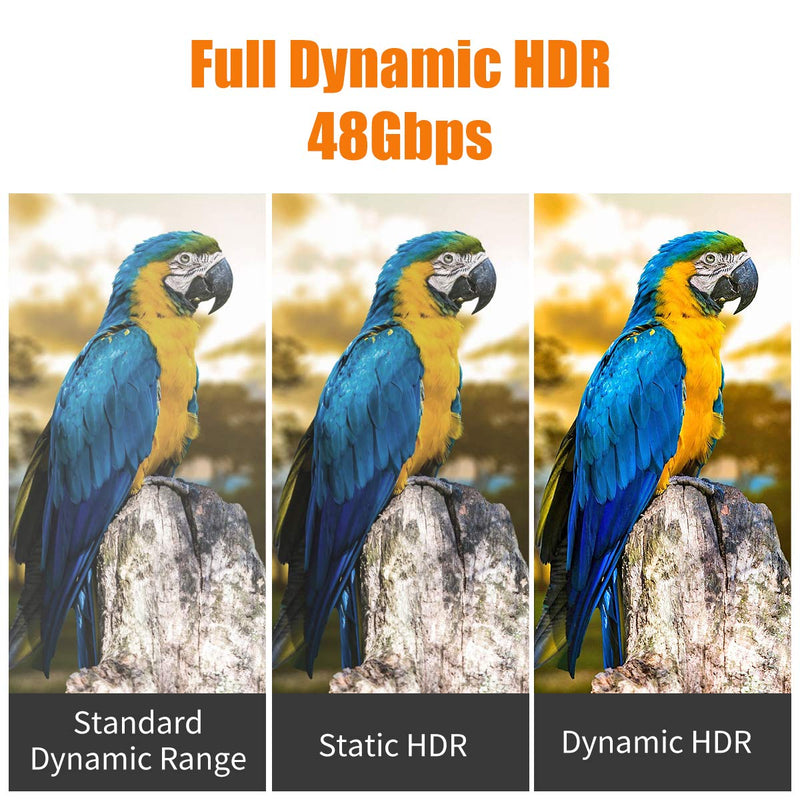 8K Fiber HDMI Cable 50ft, Fiber Optic HDMI 2.1 Cable 8K@60Hz,4K@120Hz 48Gbps, Dynamic HDR, eARC Compatible with RTX 3080/3090 Xbox Series X PS5 Denon AV Receiver LG Samsung Sony TV 50 Feet Black