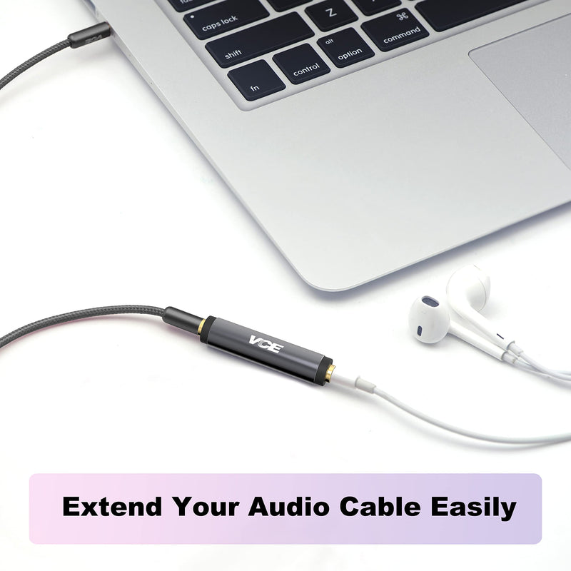 VCE 3.5mm Female to Female Adapter, Gold Plated 1/8 Inch Female to Female Aux Adapter for 3.5mm Audio Cable Extension, 2 Pack, Metal Shielded Housing