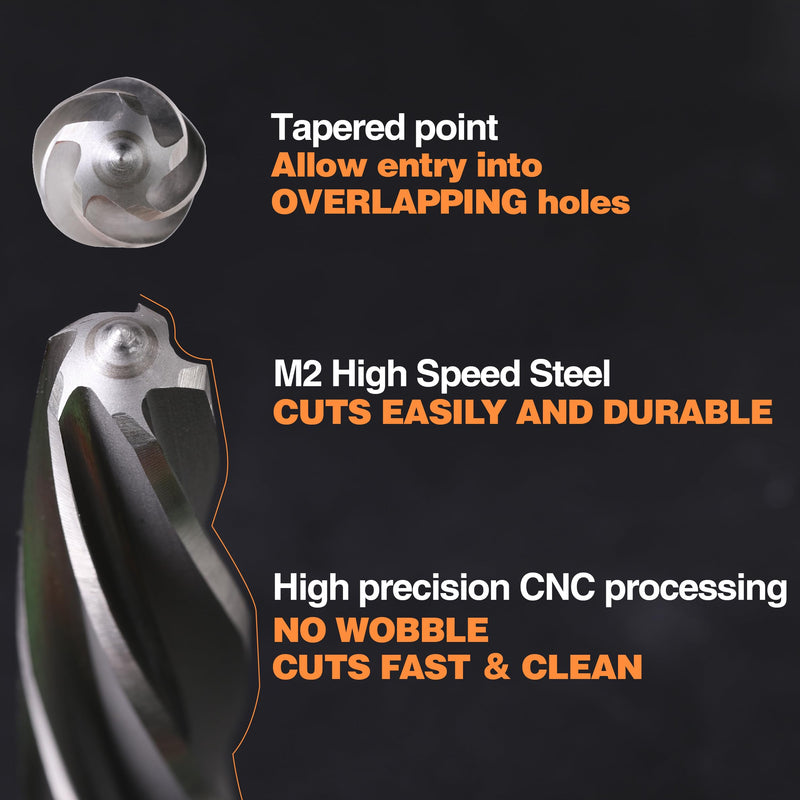 1" Bridge/Construction Reamer, M2 HSS Taper Chucking Reamer Drill Bit for Steel Alloy Aluminum Metal Wood Plastic, 1/2” Shank Chuck, Spiral Flutes, to Enlarge/Align Holes, 25mm M2 1"
