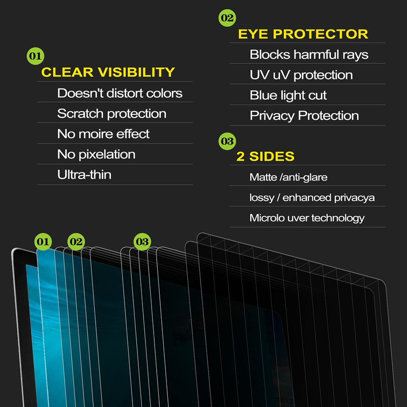 [1 Pack] 11.6 Inch Laptop Privacy Screen for 16:9 Aspect Ratio - Anti-Glare, Blue Light Filtering, Eye Protection, Removable Anti-Scratch Privacy Shield Screen 11.6in 11.6'' Widescreen (16:9)