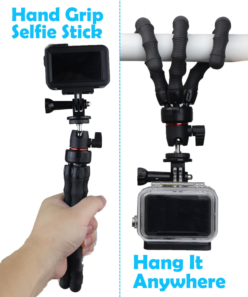 Flexible Camera Tripod Compatible with GoPro Hero 13, 12, 11,10, 9 Bendable Tripod 360° Rotation Mount Stand for Vlogging