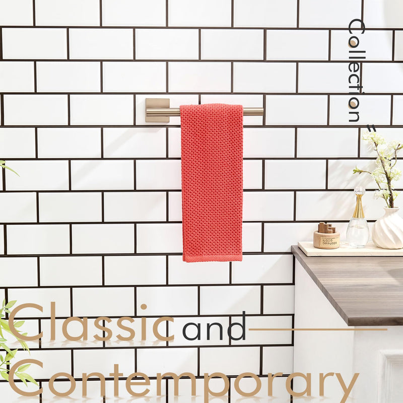 KOKOSIRI Bathroom Towel Bar Hand Towel Holders Wall Mount Toilet Kitchen Cabinet Paper Holder Stainless Steel Bath Hardware Champagne Bronze, B3008CPG 1 Pack