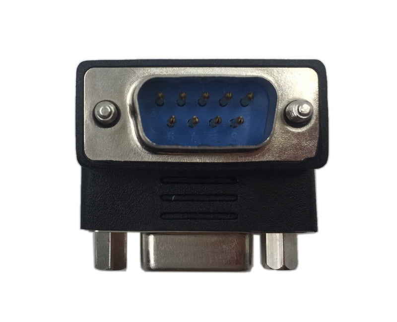 CERRXIAN 90 Degree DB9 9 Pin RS 232 Male to Female Serial Gender Changer Extension Cable Converter Adapter Coupler