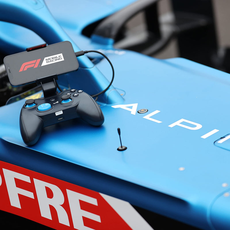 Mfi Certified Gamepad Controller for iOS iPhone – Licensed Alpine F1 Edition - Wired with L3 + R3 Buttons, Power Pass Through Charging, 8 Way D-Pad, and redesigned ZeroG Mobile Device