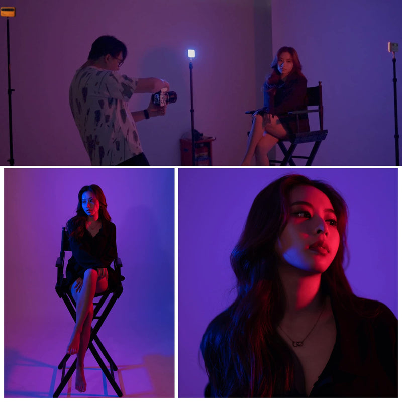 S05 RGB Photography Lighting, APP Control Portable Led Lighting Panel, on Camera led Light for Photography Video Picture Vlog Version II ( APP remotel)-Yellow