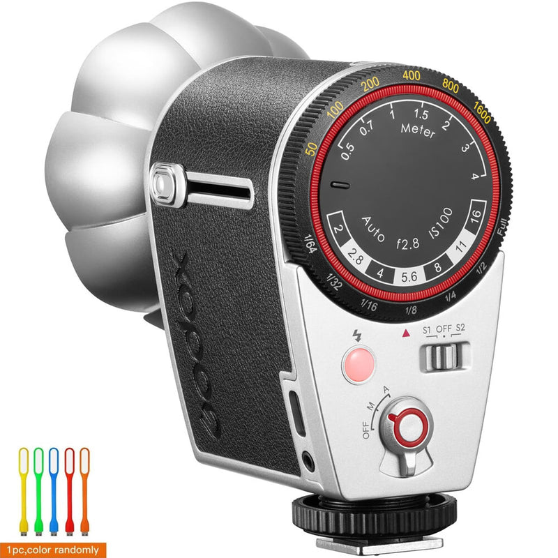 GODOX Lux Cadet Retro Camera Flash, GN10 with 7 Levels Flash Power,CCT 6200K±300K with S1/S2 Optical Control for Sony, for Fuji, for Canon, for Nikon, for Olympus Camera