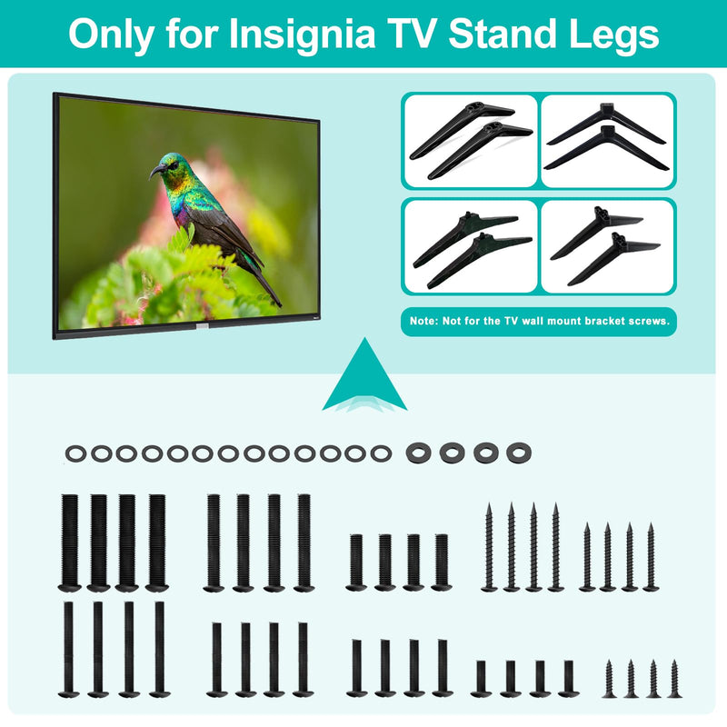 Yaotieci TV Stand Legs Screws Kit for Insignia TV Legs, for Insignia 24" 32" 39" 40" 42" 43" 48" 50" 55" 58" 65" 70" 75" TV Mount Screws Kit with Washers (Note:Not for Wall Mount)