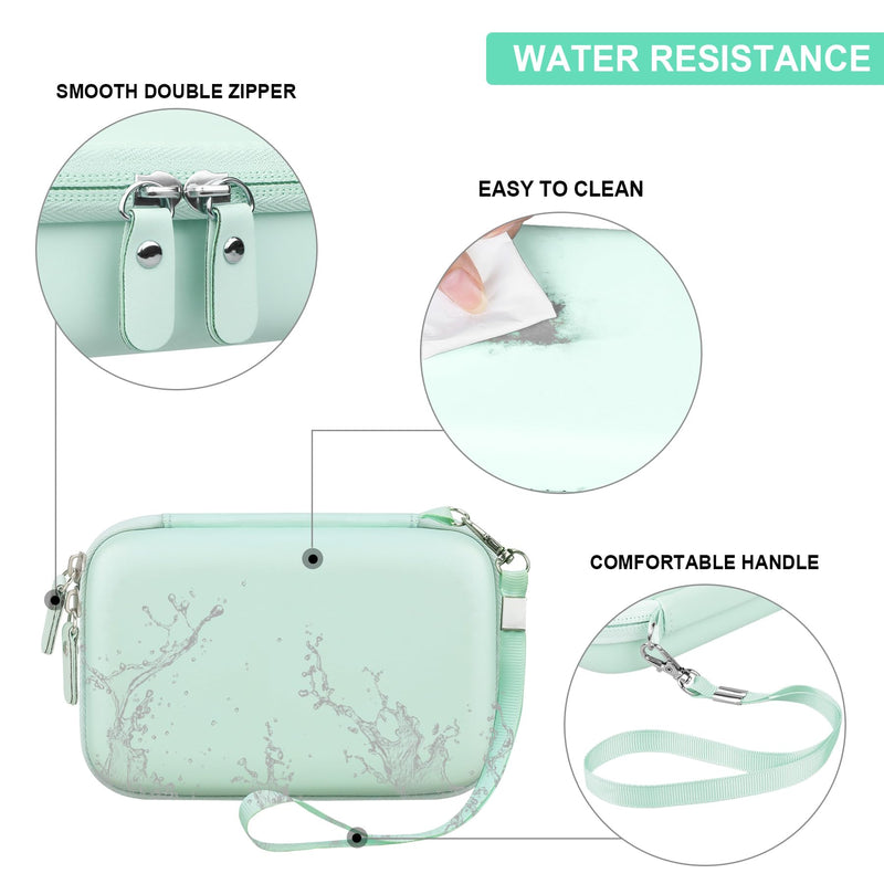 Hard Carrying Case for SUPVAN E10 Bluetooth Label Maker Machine, Continuous Waterproof Label, Inkless Labeler Protection Case with Mesh Pocket for Label Maker, USB Charging Cable, Green Green1