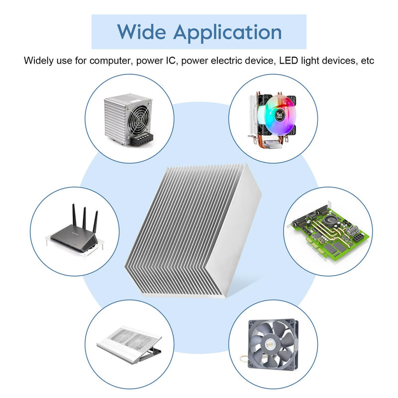 Heatsink, aluminum heatsink PC cooling fins cooler set heatsink for LED amplifier transistor IC module, 100 x 69 x 36 mm