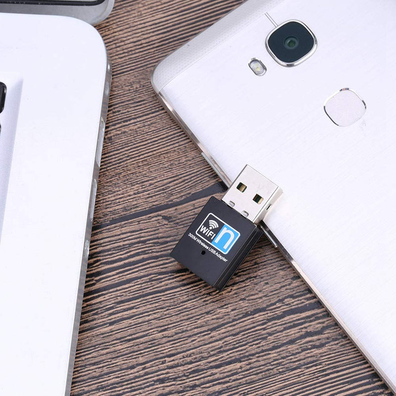 Heayzoki USB Adapter,300M Mini USB 2.0 Adapter Dongle Network Card Receiver for Desktop Laptop,High Speed Data Transfers,for 2000/XP/Vista/7/8/10, Linux,etc