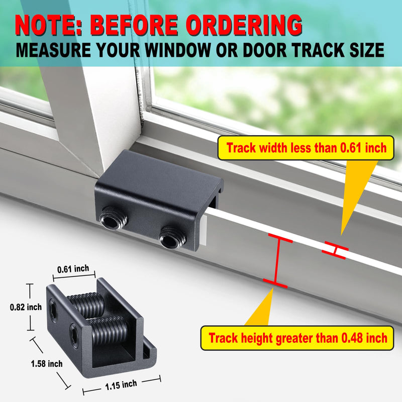 Sliding Window Locks (10 Sets), Security Window Locks with Keys, Adjustable Aluminum Sliding Window Stops, Easy Installation Without Drilling, for Vertical and Horizontal Sliding Windows (Black) 10 Set Double Lock Black