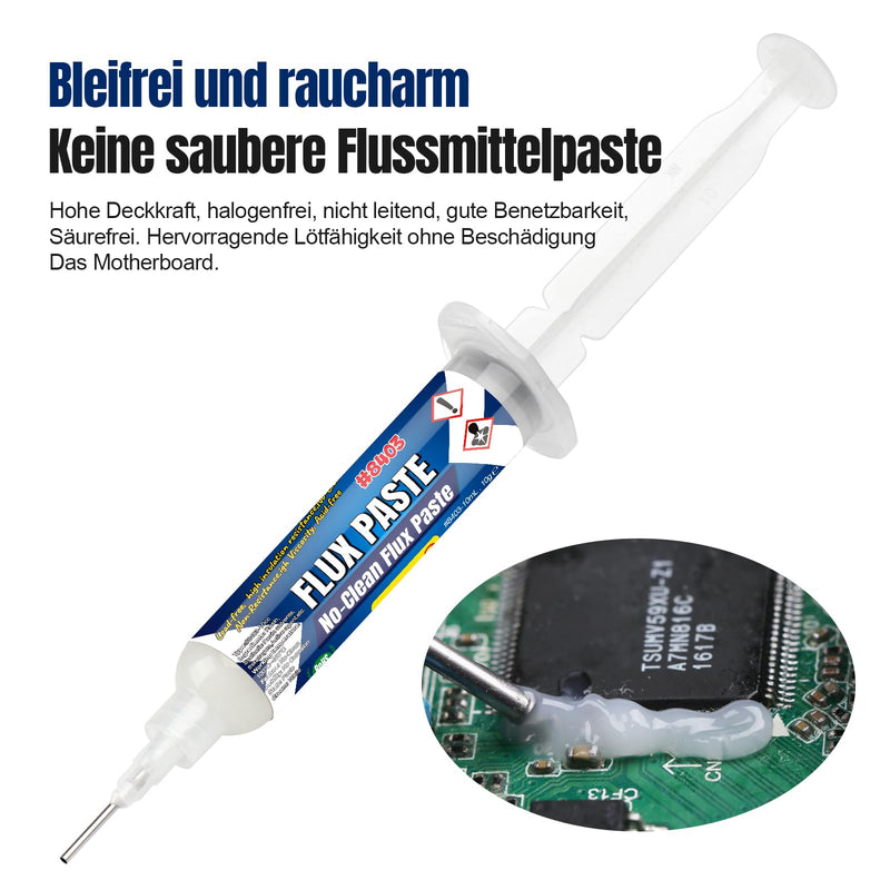 BEEYUIHF No-Clean Flux Soldering, Solder Paste Flux, SMD Electronics Soldering Flux Solder Paste, Solder Grease Flux Pastes for BGA Reflow, CPU/PCB/SMD/IC Solder (10mL Syringes) #8403