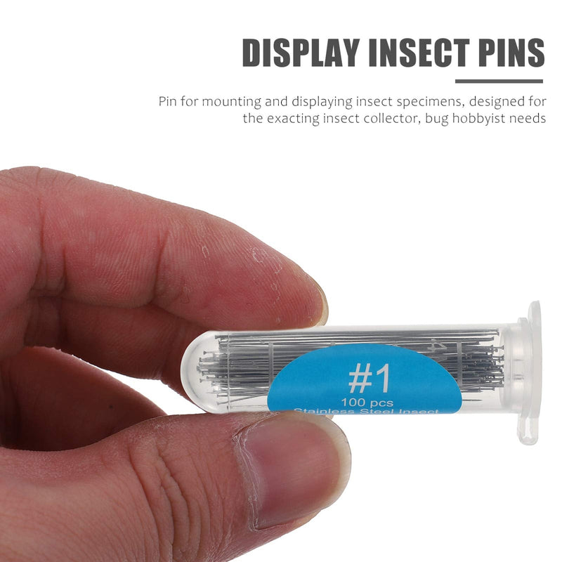 VILLCASE Pack of 100 Stainless Steel Insect Pens Sample Pens Entomology Needle Dissection and Butterfly Collections Needle for School Laboratory Entomology Preparation Butterfly Collector 1