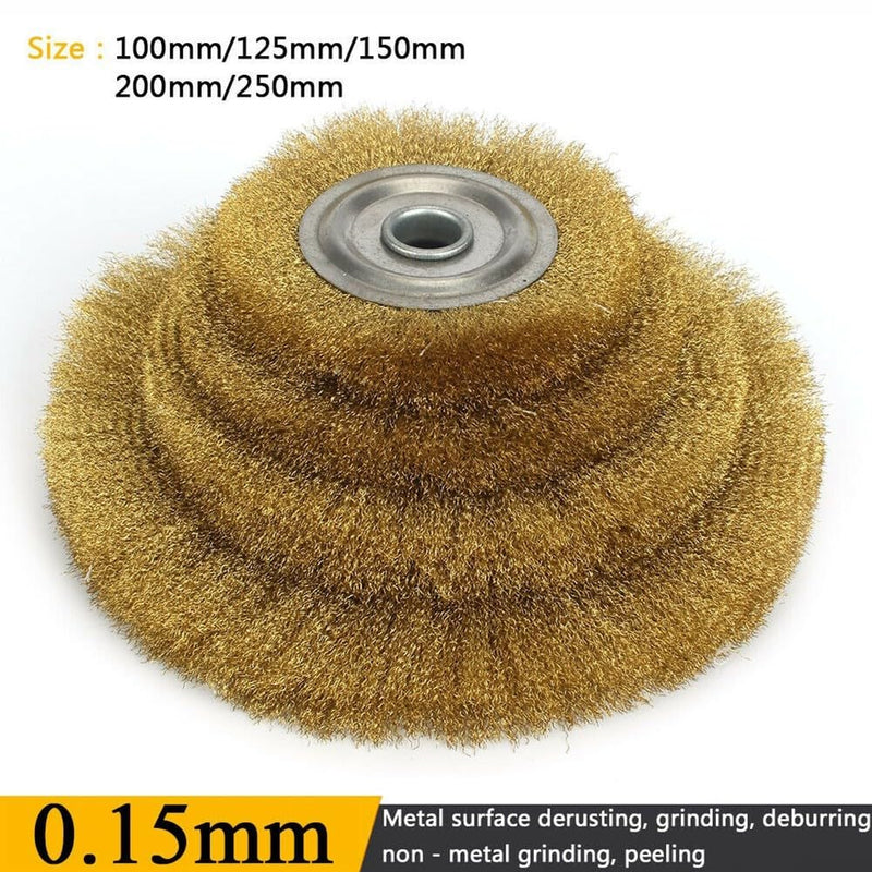 Professional Soft Brass and Copper Wire Polishing Brush, High Quality Finish and Efficient Performance (100mm x 16mm) 100mmx16mm