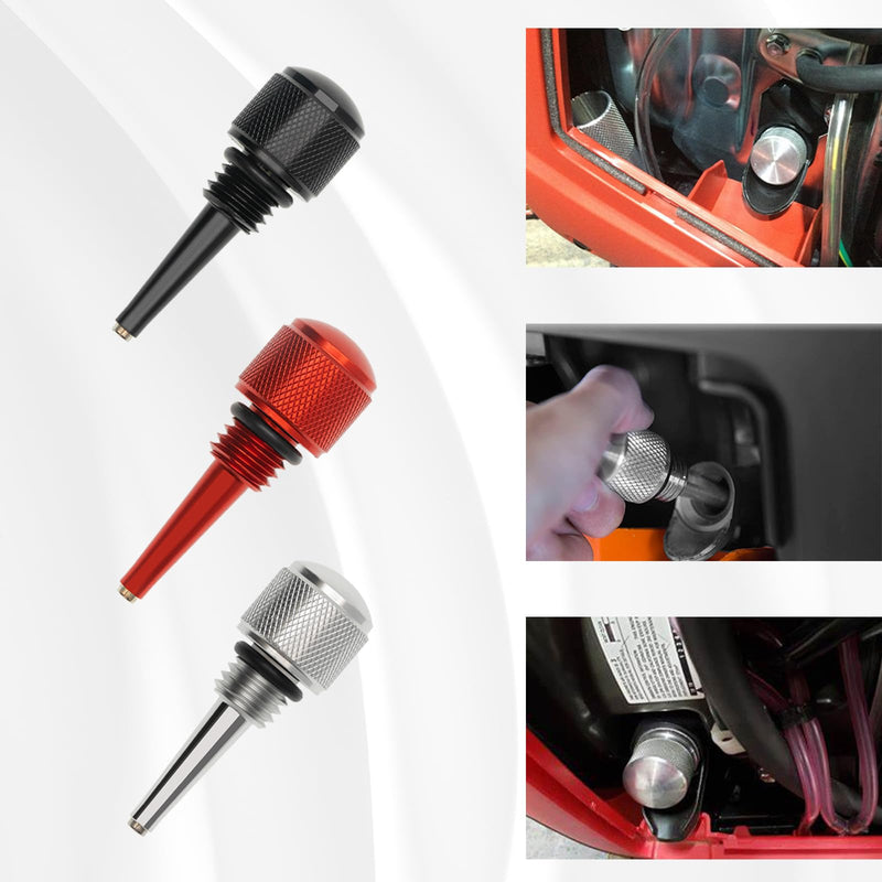 Set of 3 Replacement for 55201 Magnetic Oil Dipstick for Inverter Generator with O Ring,Compatible with Predator/Wen/Yamaha（Red、Black、Silver） (3, Silver & Red & Black, M18)