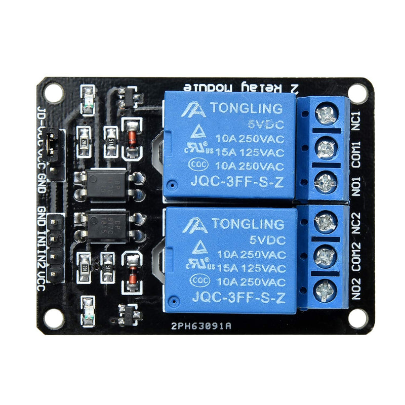 Yizhet 2 Channel Relay Module DC 5V Relay Module with Optocoupler for Raspberry Pi Arduino TTL Logic PIC DSP AVR ARM Relay Module Board 1