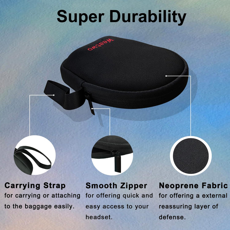 Computer Headsets Headphone Storage Bag, Wired/Wireless Headset Lightweight Case Soft Neoprene Cover Travel Carrying Pouch for Jabra Evolve 20 30 40 65 75 Plantronics Blackwire 3210 3220 3320 CS510 black