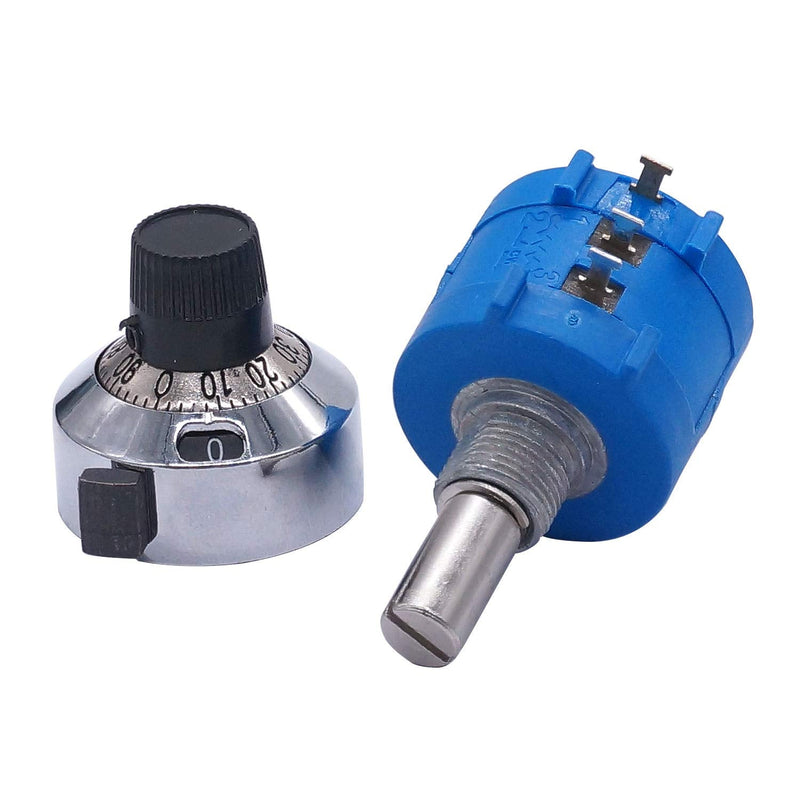 Taiss/100k ohm potentiometer 3590S-2-104L 10-speed wire winding precision potentiometer, with adjustable resistance count knob 100k ohm