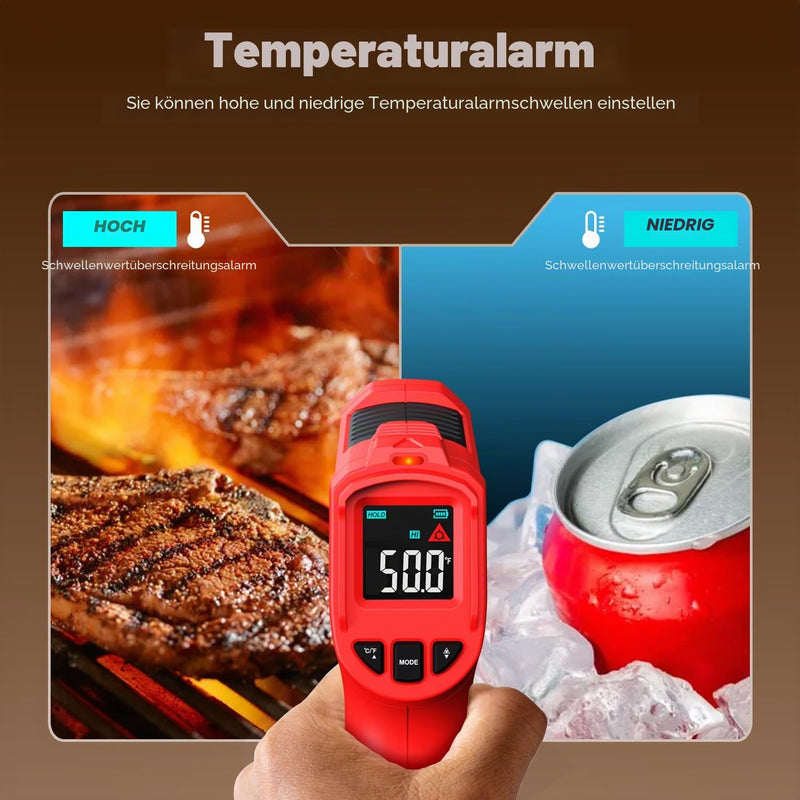 Wintact Infrared Thermometer Digital Laser, -50 °C to 600 °C, Infrared Temperature Meter for Kitchen, Cooking, Food, Pizza Oven, Griddle