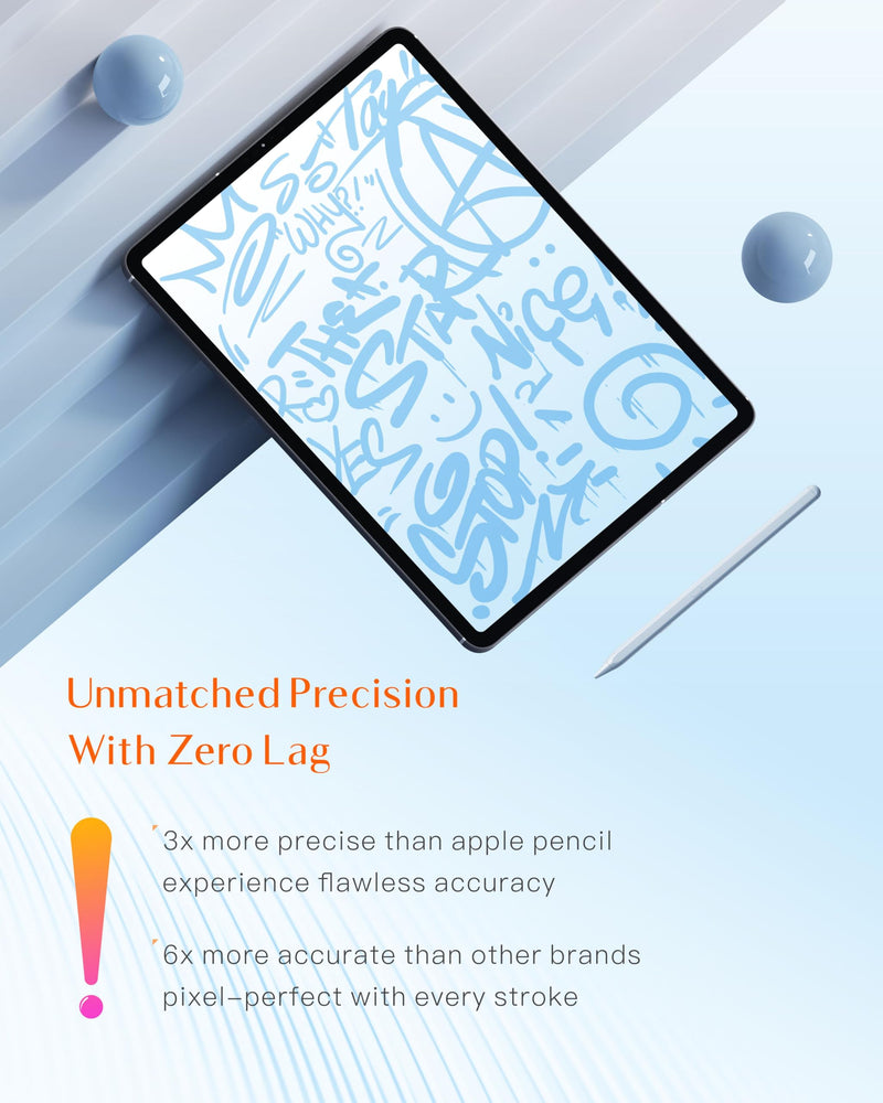 Pencil for Apple iPad 2018-2024, 3X Battery (20H Use, 10 Min Fast Charge), Tilt & Palm Rejection, Stylus Pen for iPad 10/9/8/7/6th Gen, iPad Pro 12.9/11-inch, iPad Air 3/4/5/6, iPad Mini 6(Blue) 20 Hours Blue