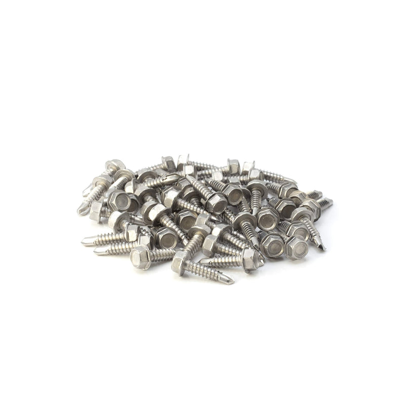 THE CIMPLE CO Hex Head Self-Tapping/Drilling Screw #14 Size, 1" Length - 410 Stainless Steel with Hex Washer Head - Mounting Screw for Metal, Drywall, Plastic - 1 in (25 mm), 100 PCS 1 Inch #14 Hex Head