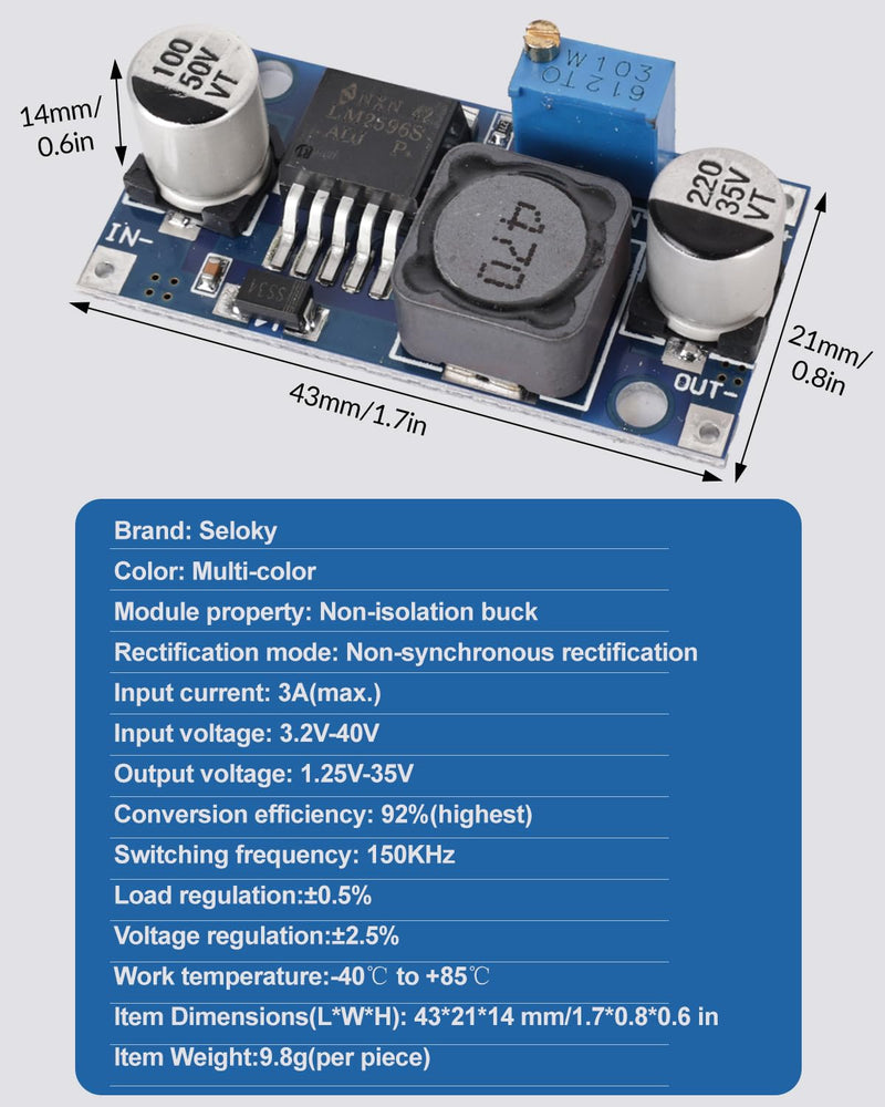10 Pack LM2596 LM2596S Adjustable Voltage Regulator Step Down Variable Volt Regulator Input 3.0-40V Output 1.5-35V DC-DC Buck Converter Electronic Voltage Stabilizer Power Supply Module 10 Pack