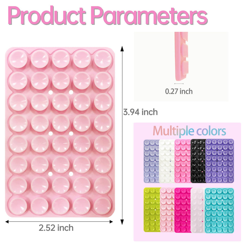 Silicone Suction Cup Phone Case Mount Double Sided, Phone Accessories Hands-Free Strong Grip Holder for Selfies and Videos, Silicon Phone Stand for iPhone and Android Light Pink