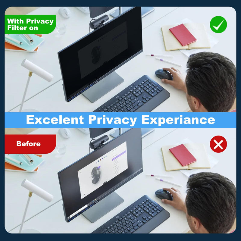 [2 Pack] 20 Inch Computer Monitor Privacy Screen for 16:9 Aspect Ratio - Anti-Glare, Blue Light Filtering, Eye Protection, Removable Anti-Scratch Privacy Shield Screen 20in 20.0'' Widescreen (16:9)