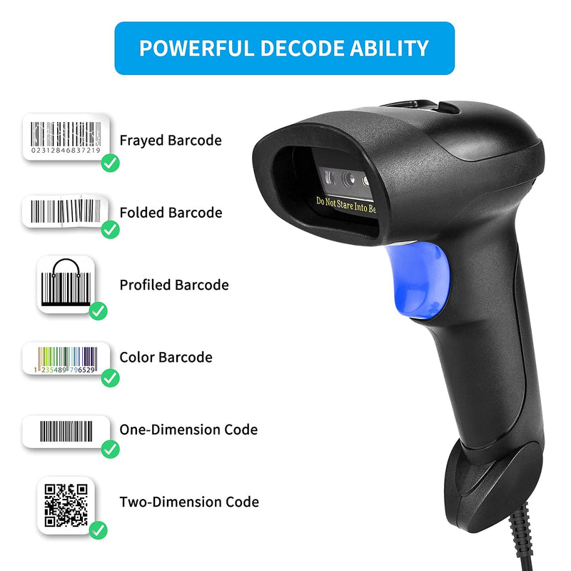 NetumScan Bluetooth QR Barcode Scanner with Stand, 3 in 1 Wireless 1D 2D Bar Code Scanner USB Image Bar Code Reader for Computer, Tablet, iPhone, iPad, Android