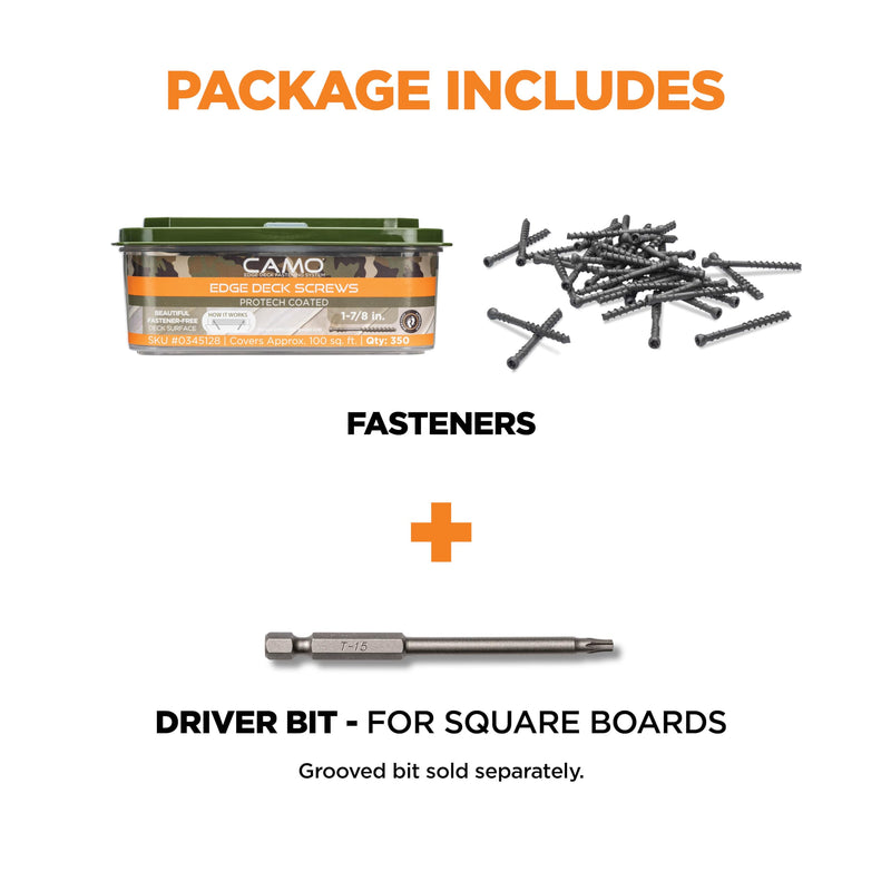 CAMO Edge Deck Screws, Hidden Fastening, 1-7/8", ProTech Coated (350 ct) 350