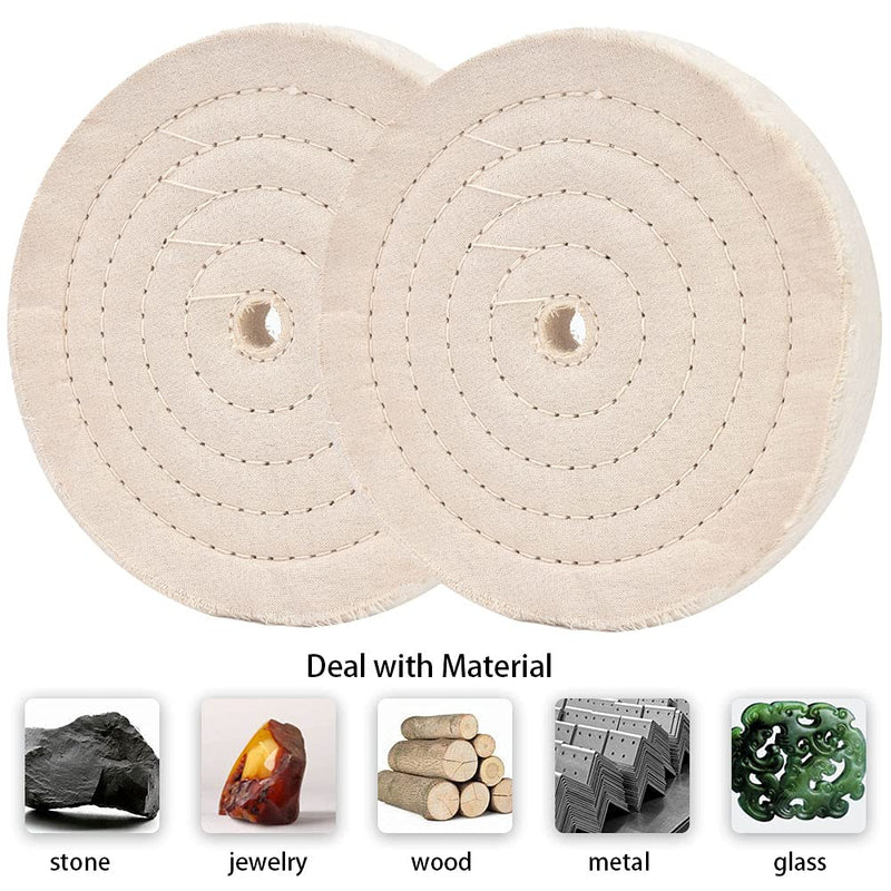 QZATACAEN 200mm (70 layers) spiral stitched polishing wheel mirror polishing wheel with 16mm hole for table grinding tools 1 piece...