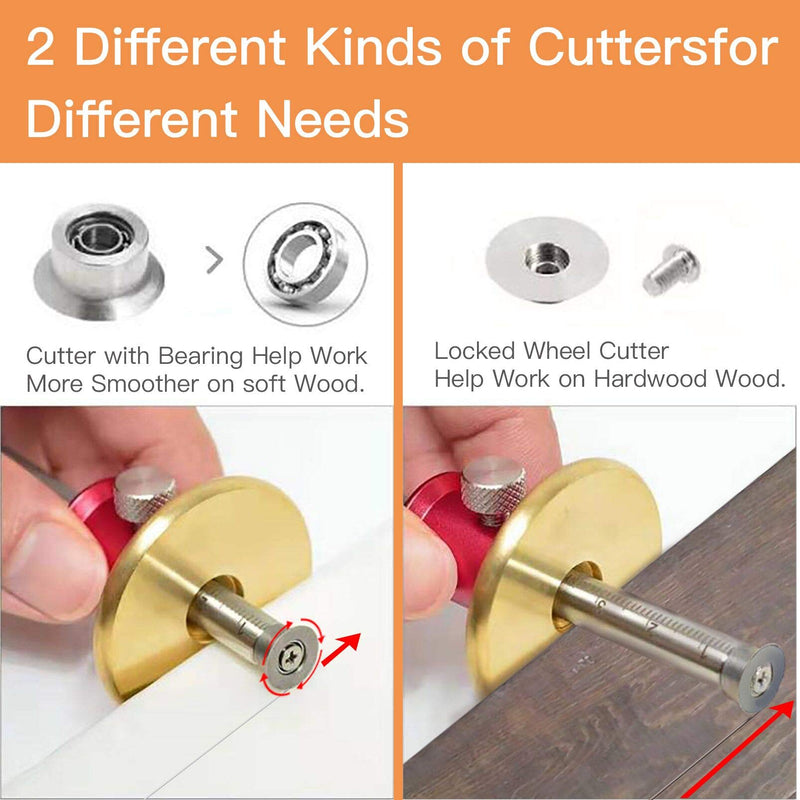 YOSELIN Dovetail Marking Jig Wheel Marking Gauge Tool Set, 1 Woodworking Pencil,1 Wheel Cutter for Hardwood,1 Bearing Wheel Cutter for Soft Wood, Precision Ground Steel Rod for Woodworking … | Built with a CNC brass fence, carbide wheel, stainless stee...