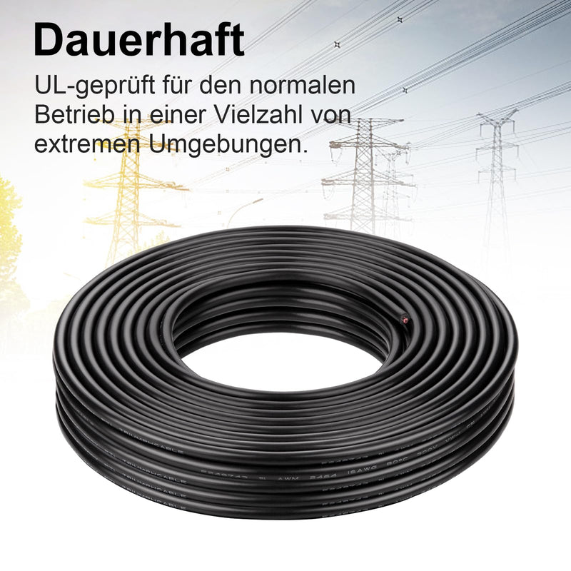 iGreely 2 x 0.75 mm² Car Cable 10 m Round 12 V 2 Core Cable Flexible Tinned Copper Cable for Trucks/Trailers 2 x 0.75 mm2-10 m