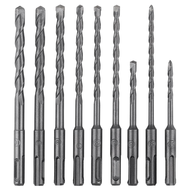 17-Piece SDS-Plus Rotary Hammer Drill Bits and Chisel Set, YG8C Carbide Tips, U-Flute Design Concrete Drill Bit Kit for Concrete, Brick, Stone – Ideal for Contractors, DIYers & Masonry Work