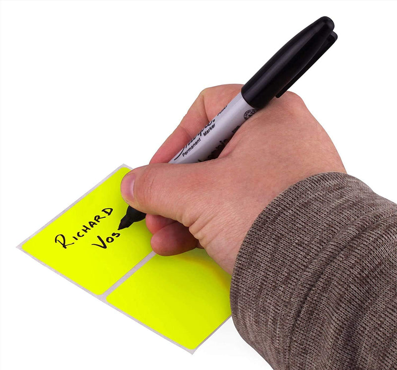ChromaLabel 2 x 3 inch Permanent Color Code Rectangle Labels, 250 Stickers per Roll, Fluorescent Yellow